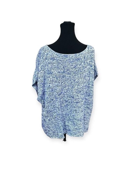 GAP Sweaters - GAP Women's Marled Sleeveless Sweater Crew Neck Size XL Blue White 100% cotton